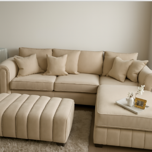 The Round Arm Sofa with Stool